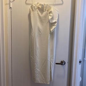 White strapless dress